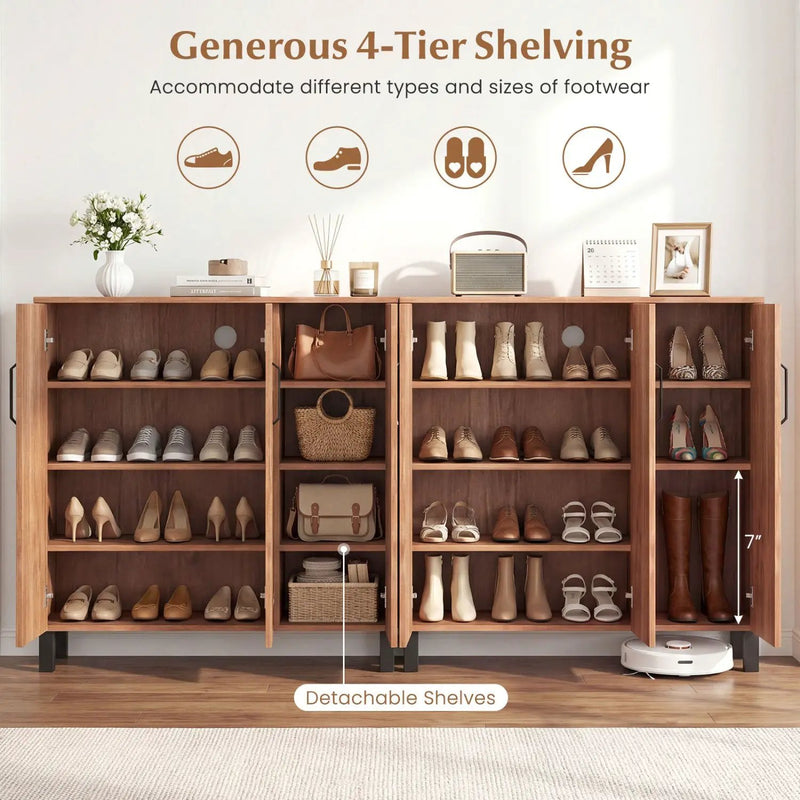 5-Tier Shoe Storage Cabinet Freestanding Shoe Rack Organizer-Oak by DirectDeals