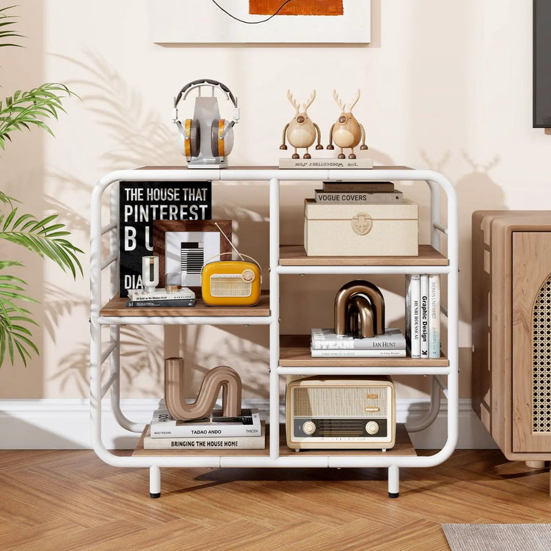 5-Tier Storage Organizer Open Book Shelf with Metal Frame by DirectDeals