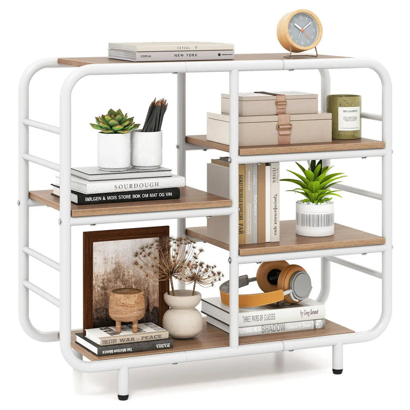 5-Tier Storage Organizer Open Book Shelf with Metal Frame by DirectDeals