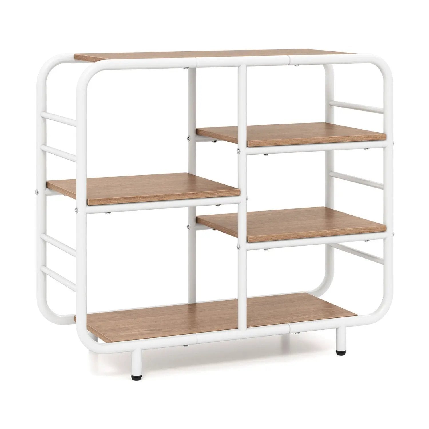 5-Tier Storage Organizer Open Book Shelf with Metal Frame by DirectDeals