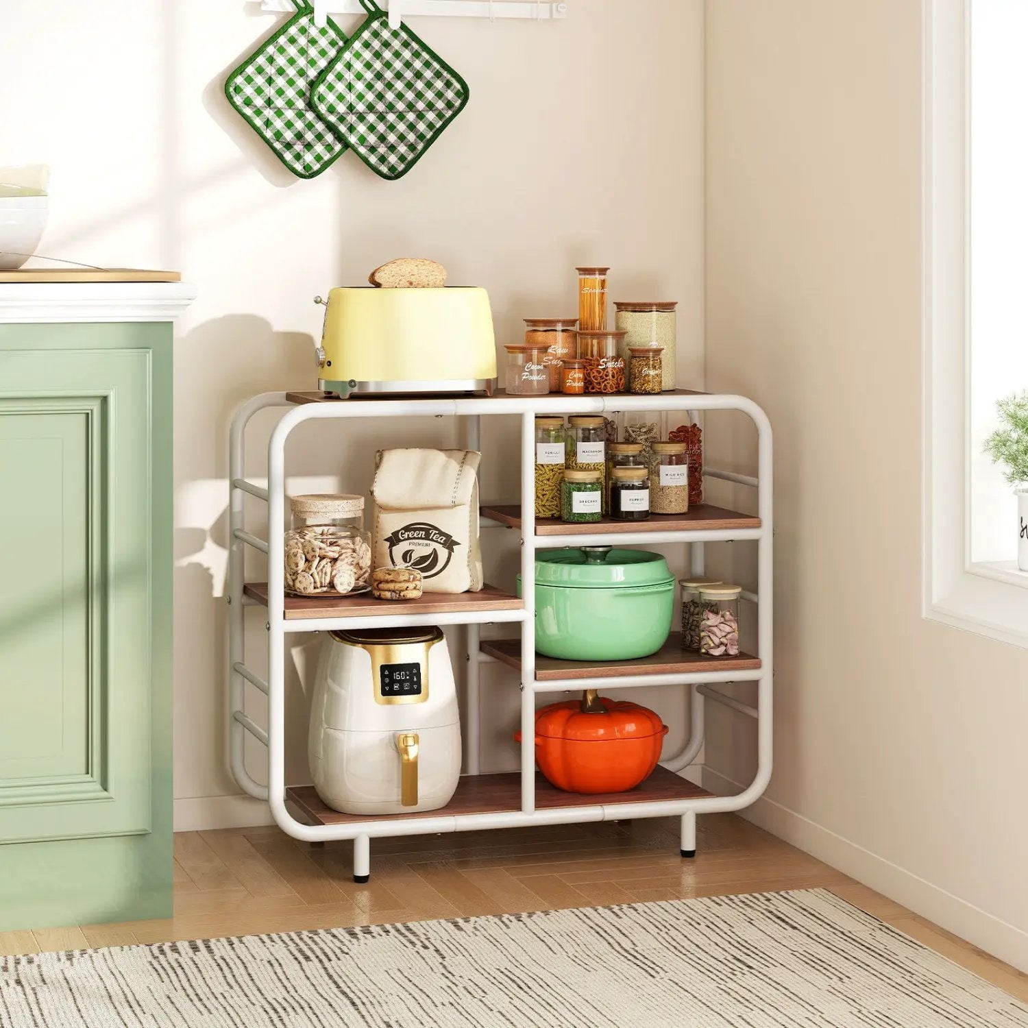 5-Tier Storage Organizer Open Book Shelf with Metal Frame by DirectDeals