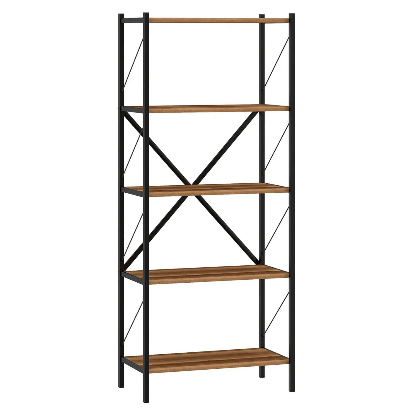5-Tier Bookshelf with Heavy-Duty Metal Frame by DirectDeals