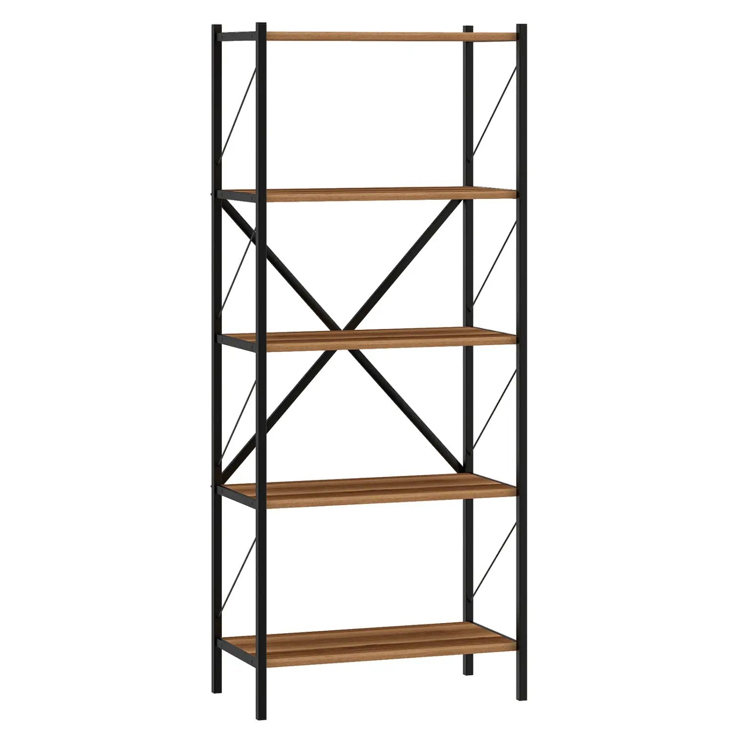 5-Tier Bookshelf with Heavy-Duty Metal Frame by DirectDeals
