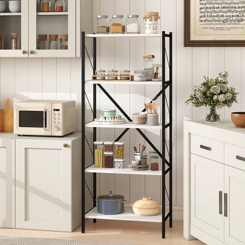 5-Tier Bookshelf with Heavy-Duty Metal Frame by DirectDeals
