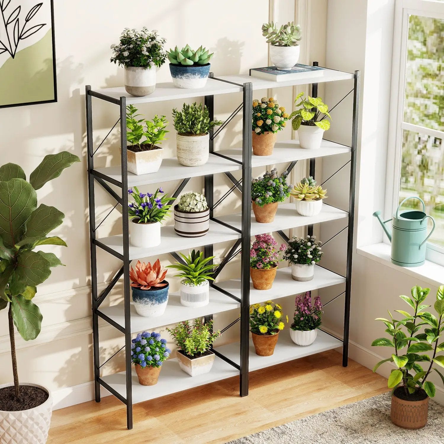 5-Tier Bookshelf with Heavy-Duty Metal Frame by DirectDeals