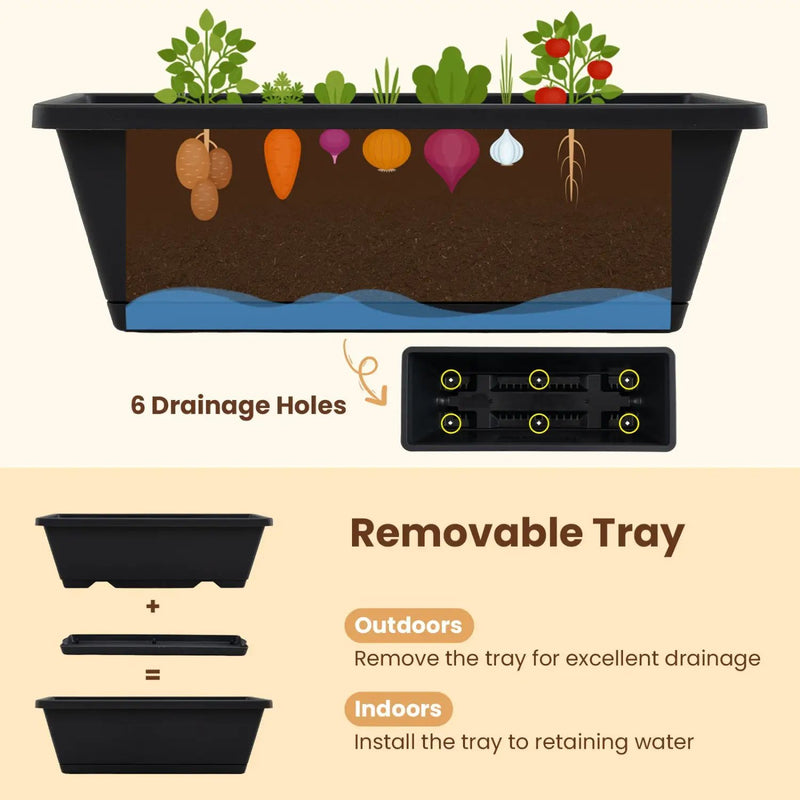 5-Tier Vertical Raised Garden Bed with Wheels for Backyard by DirectDeals