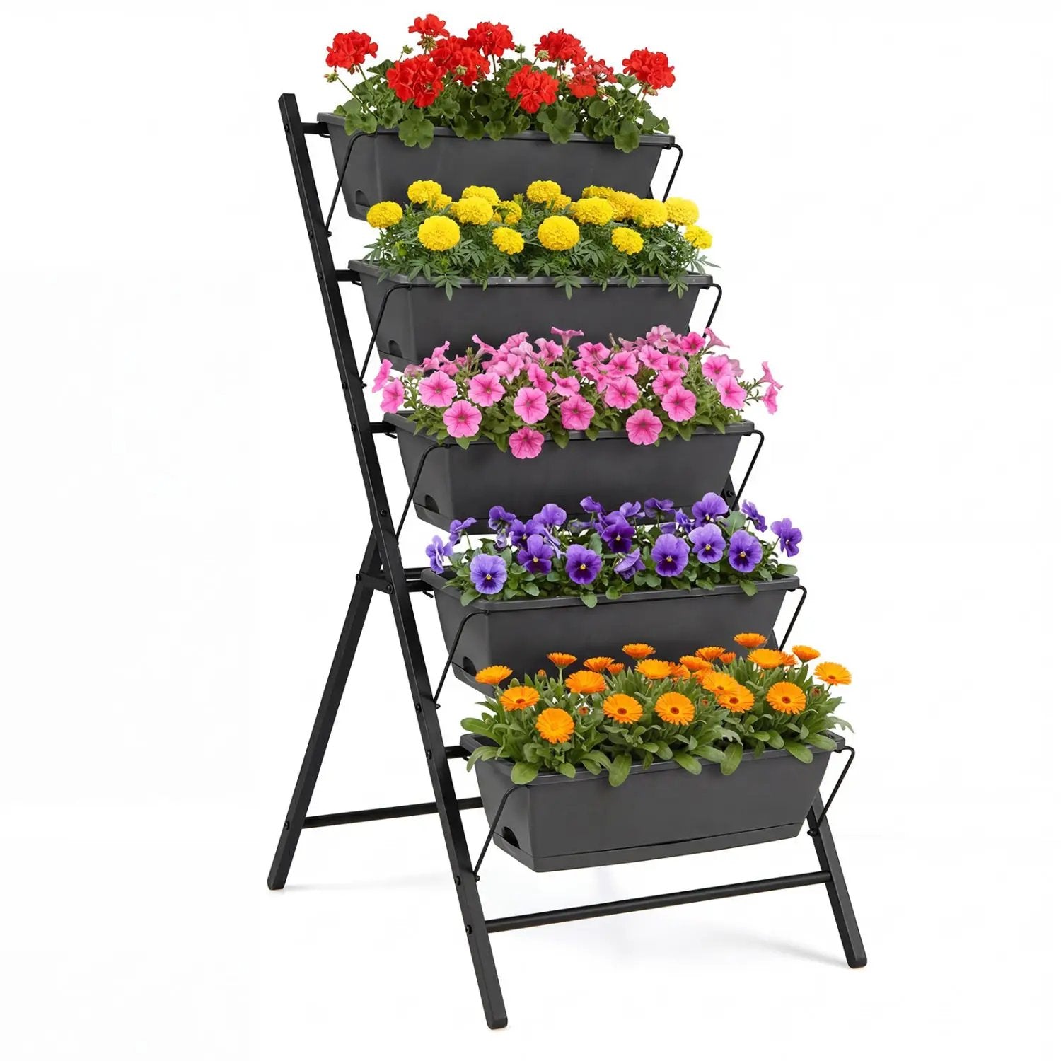 5-Tier Vertical Raised Garden Bed with Drainage System and Removable Trays for Vegetables by DirectDeals