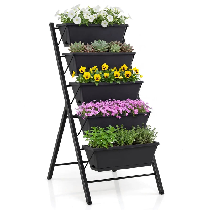 5-Tier Vertical Raised Garden Bed with Drainage Holes for Patio by DirectDeals