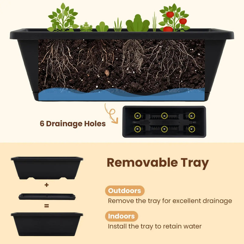 5-Tier Vertical Raised Garden Bed with Drainage Holes for Patio by DirectDeals