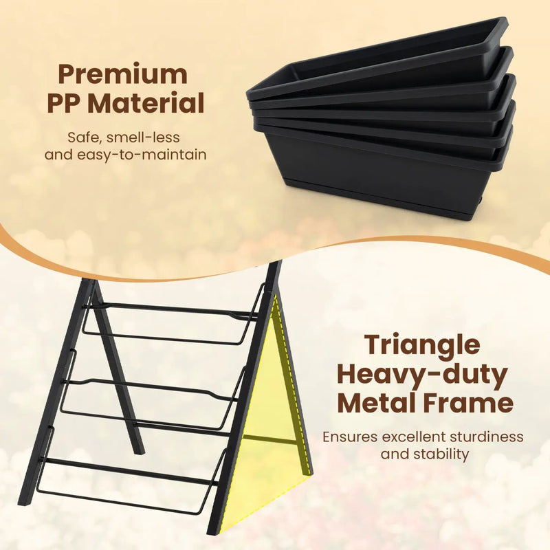 5-Tier Vertical Raised Garden Bed with Drainage Holes for Patio by DirectDeals