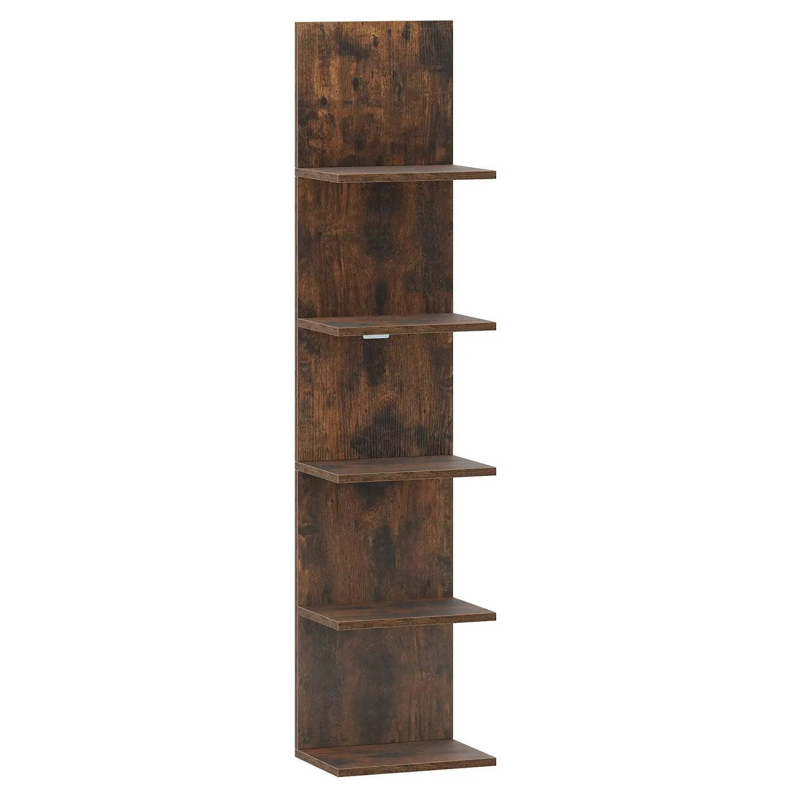 5-Tier Wall Mounted Shelf Unit with Wood Grain by DirectDeals