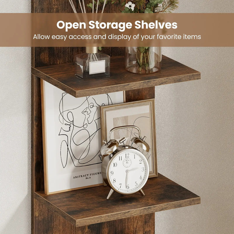 5-Tier Wall Mounted Shelf Unit with Wood Grain by DirectDeals
