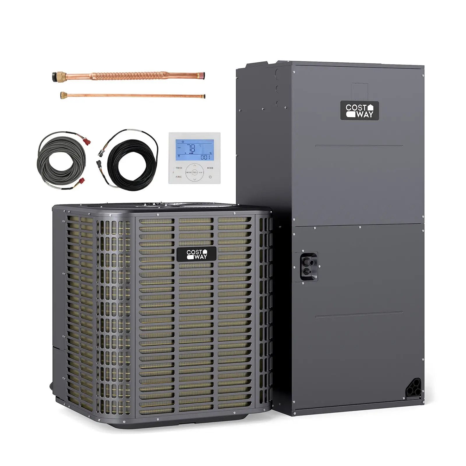 5 Ton 17 SEER2 Central Air Conditioner Heat Pump System with Multi-Position Air Handler Unit by DirectDeals