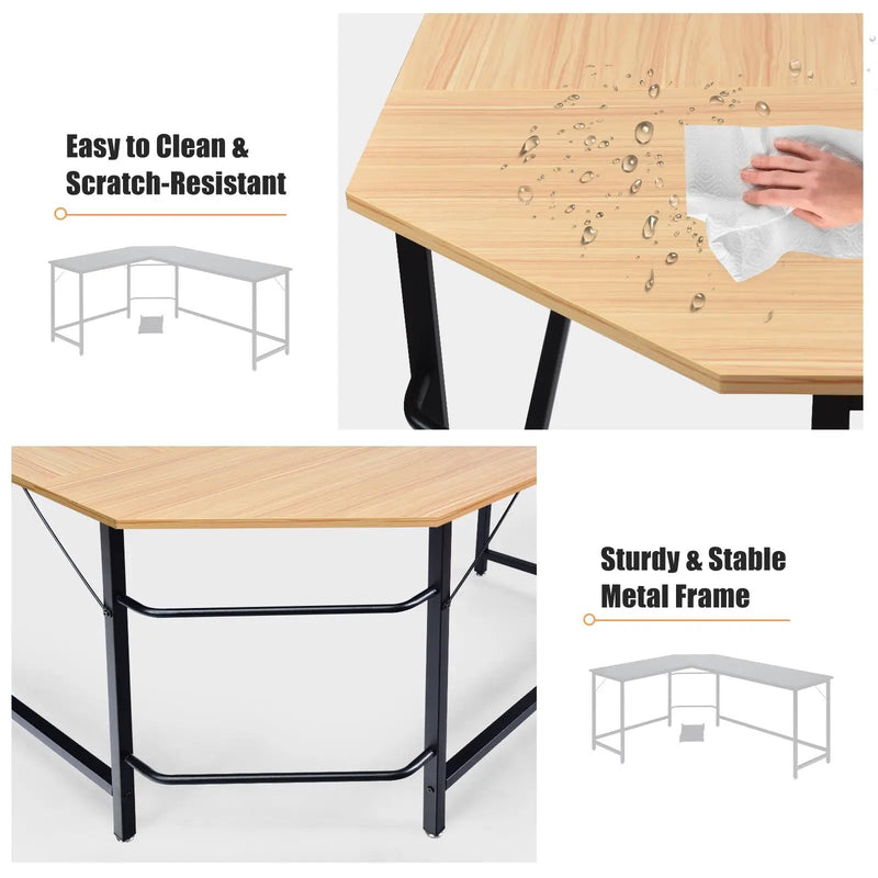 L Shaped Desk Corner Computer Desk PC Laptop Gaming Table Workstation by DirectDeals