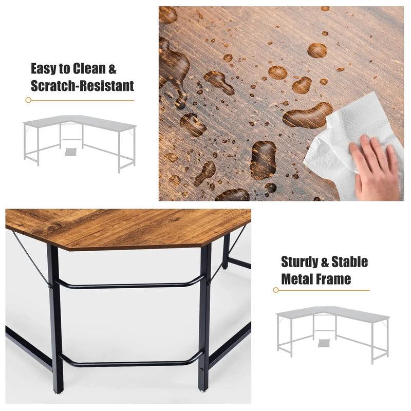 L Shaped Desk Corner Computer Desk PC Laptop Gaming Table Workstation by DirectDeals