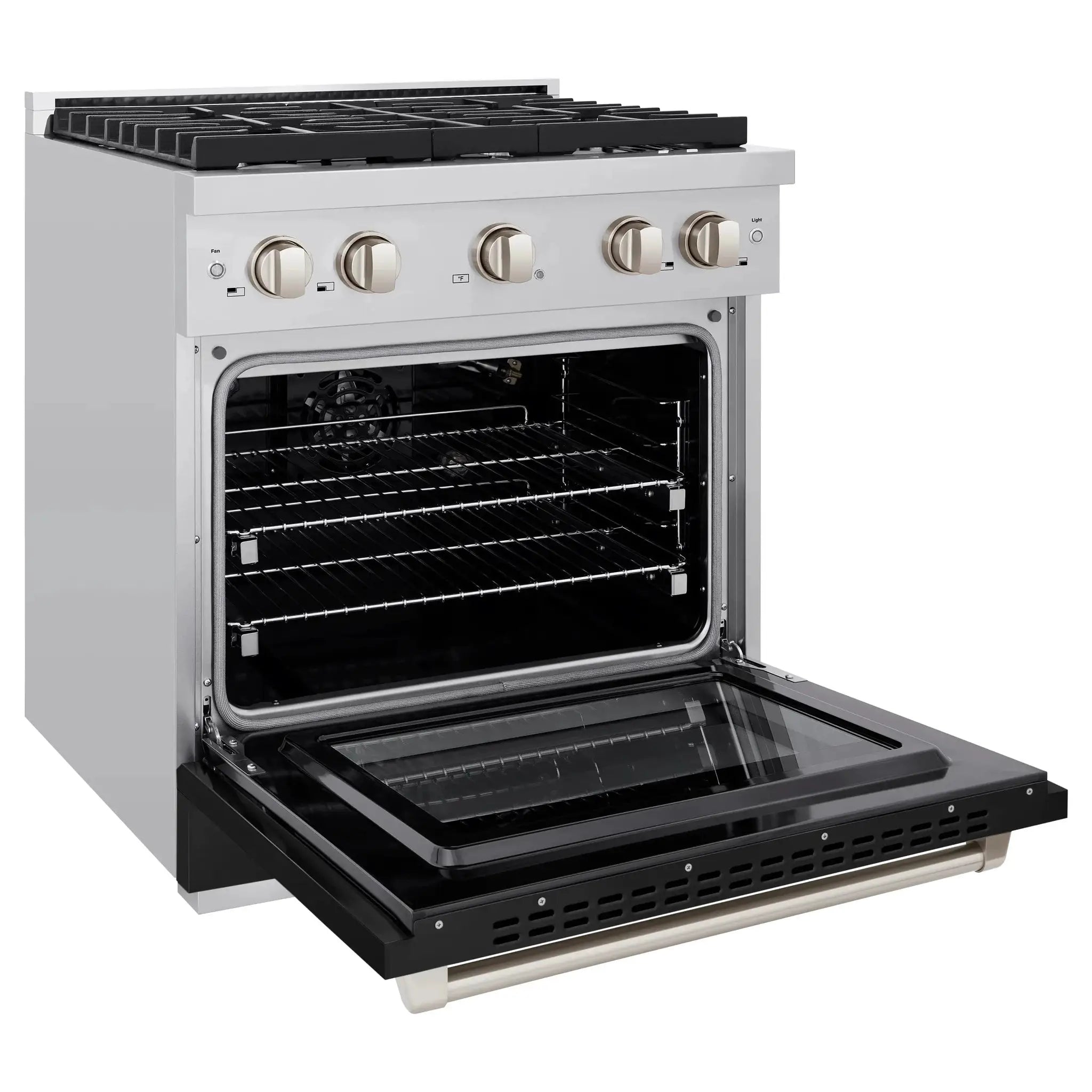 ZLINE 30" Gas Range, Convection Gas Oven, Stainless Steel,Matte Black SGR-BLM-30 by Farmhouse Kitchen and Bath
