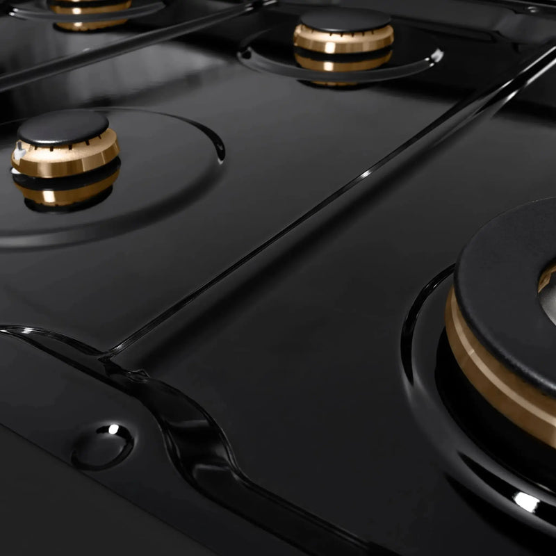 ZLINE 48" Paramount Gas Rangetop Black Stainless Steel Champagne Bronze SRTBZ-48-CB by Farmhouse Kitchen and Bath