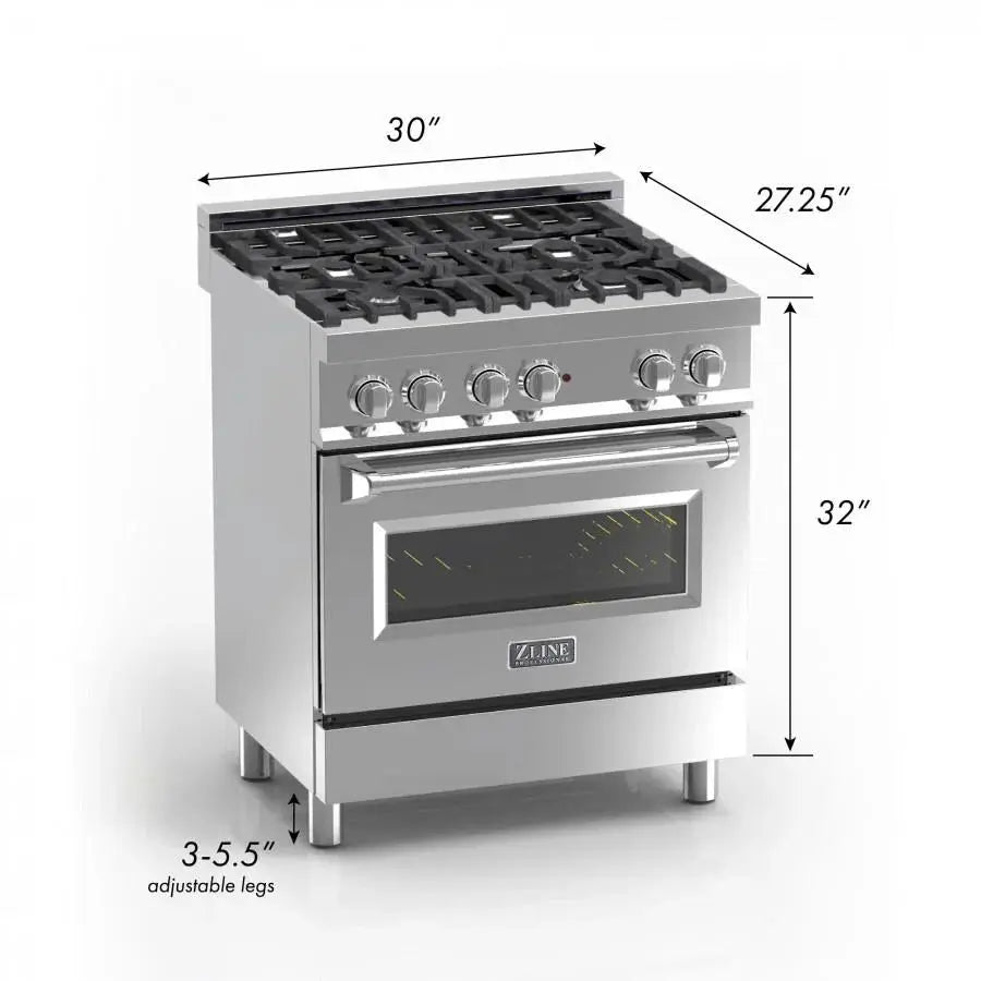 ZLINE 30" Bundle Range RAS-BLM-30 & Range Hood 8654BLM-30, 2KP-RASBLMRH30 by Farmhouse Kitchen and Bath