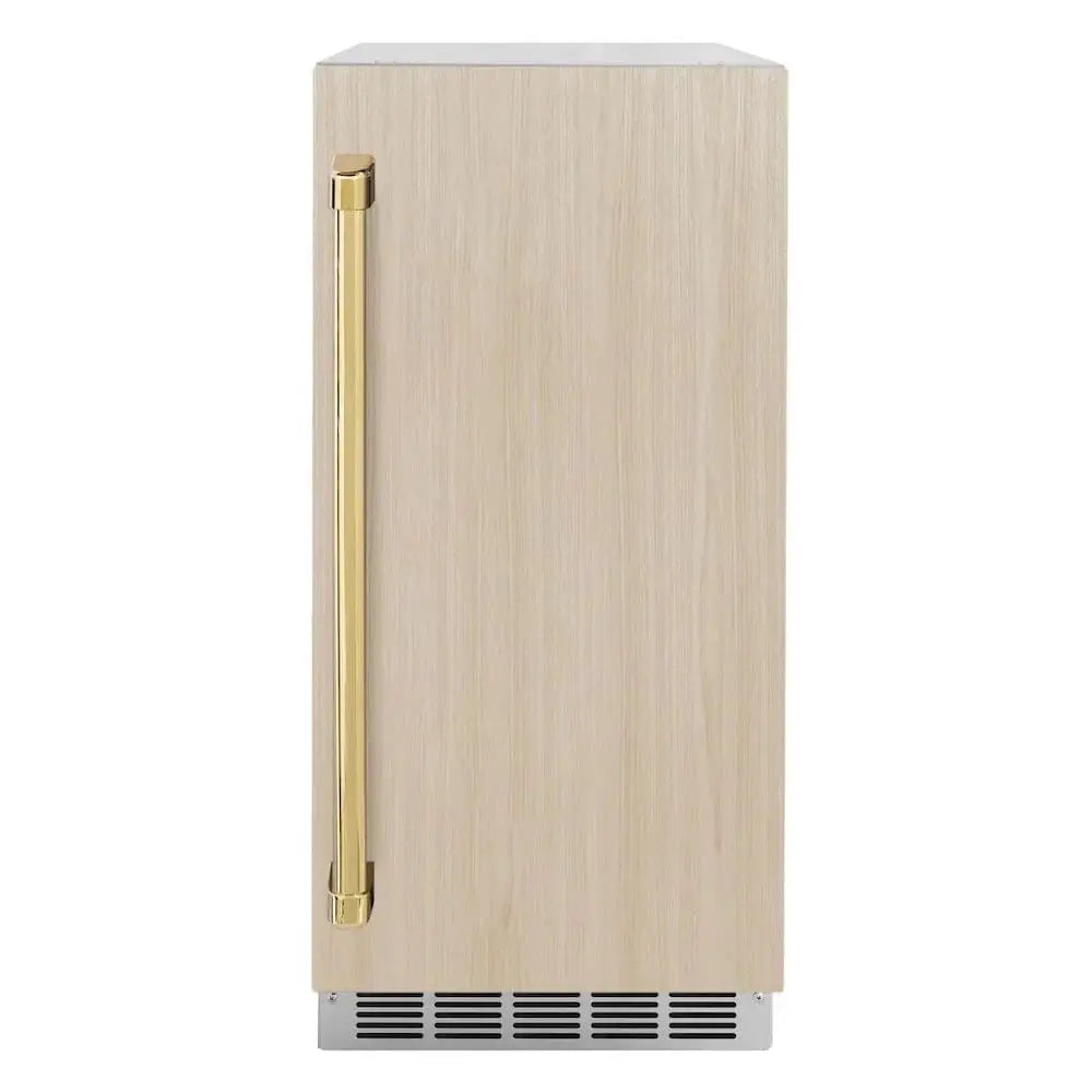 ZLINE 15" Touchstone Gourmet Ice Maker Drain Pump Panel Ready Door Polished Gold IGMDPZ-15-G by Farmhouse Kitchen and Bath