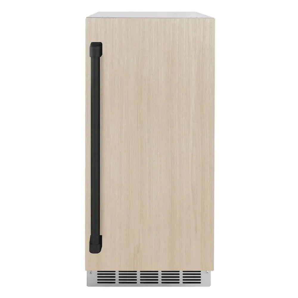 ZLINE 15" Touchstone Clear Cube Ice Maker Drain Pump Panel Ready Door Black Matte Door ICCDPZ-15-MB by Farmhouse Kitchen and Bath