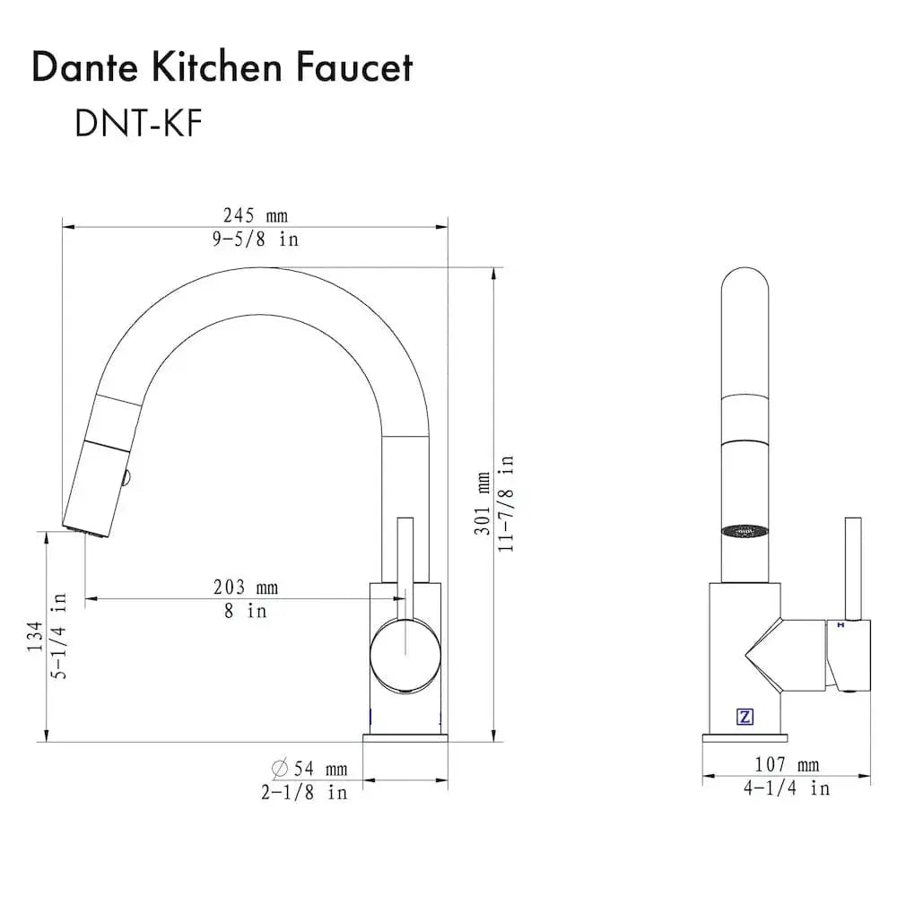 ZLINE Dante Kitchen Faucet In Polished Gold, DNT-KF-PG by Farmhouse Kitchen and Bath