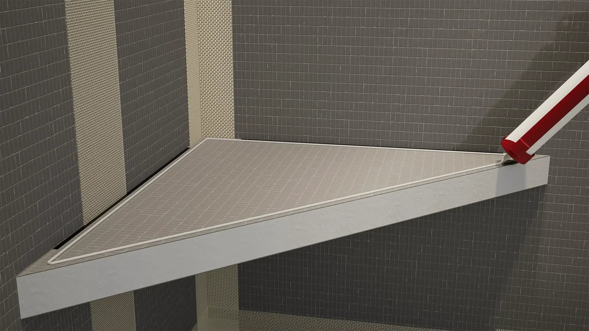 The Original Floating Corner Shower Bench Kit™ by The Original Granite Bracket