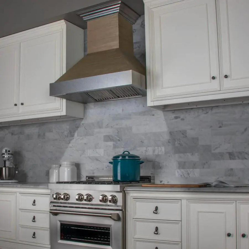 ZLINE 36" Wooden Wall Range Hood, CFM Motor, 365YY-36 by Farmhouse Kitchen and Bath