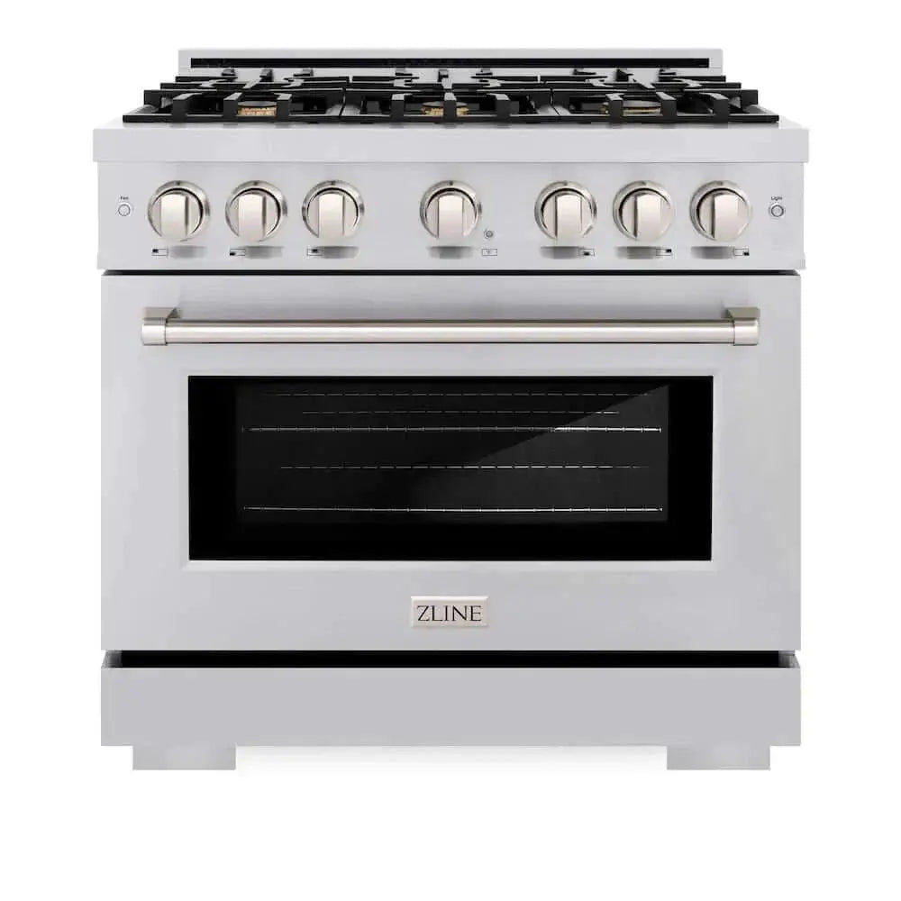ZLINE 36" Select Gas Range Convection Gas Oven Stainless Steel Brass Burners HGR-BR-36 by Farmhouse Kitchen and Bath