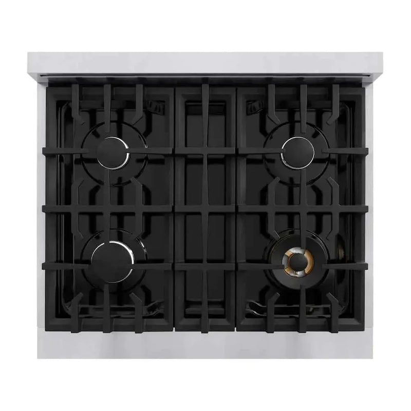 ZLINE 36"Classic Gas Range, Convection Gas Oven, Stainless Steel, White Matte Door CGR-WM-36 by Farmhouse Kitchen and Bath