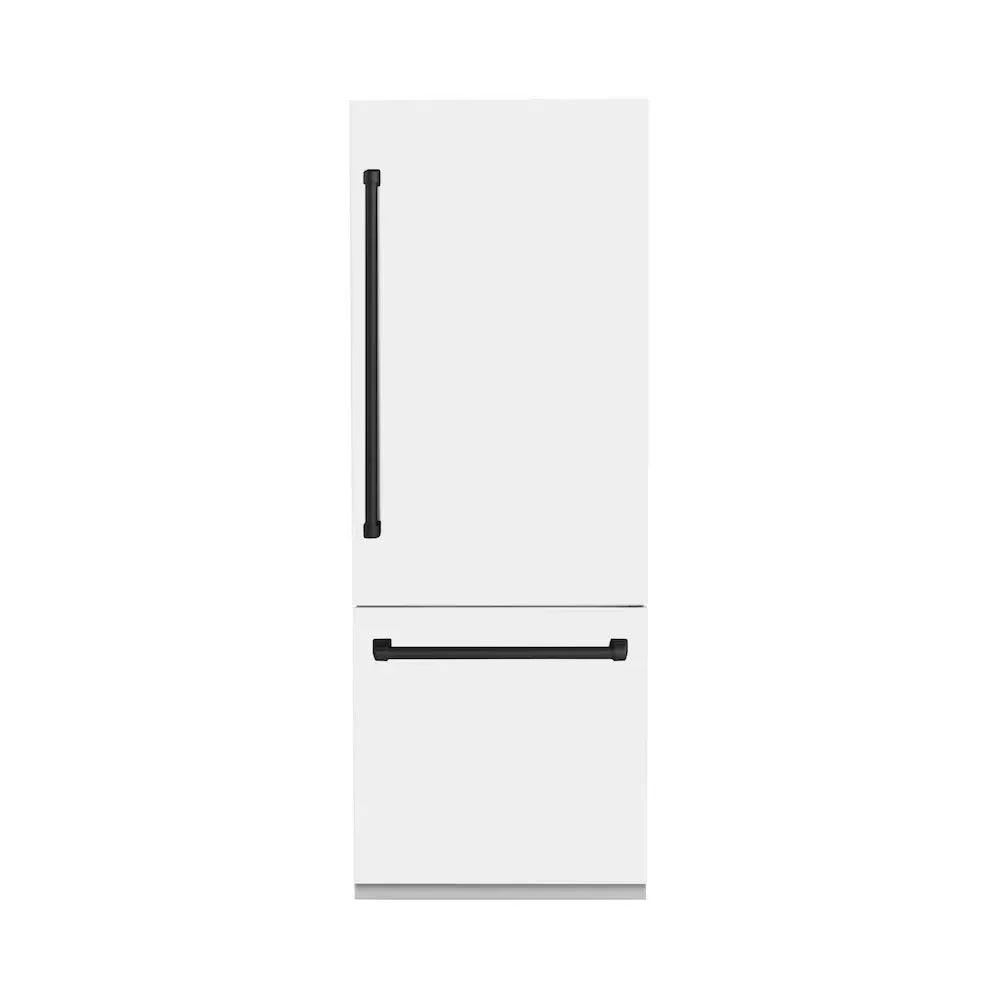 ZLINE Autograph Edition French Door Refrigerator, Internal Water, Ice Dispenser, White Matte, Champagne Bronze Accents RBIVZ-WM by Farmhouse Kitchen and Bath