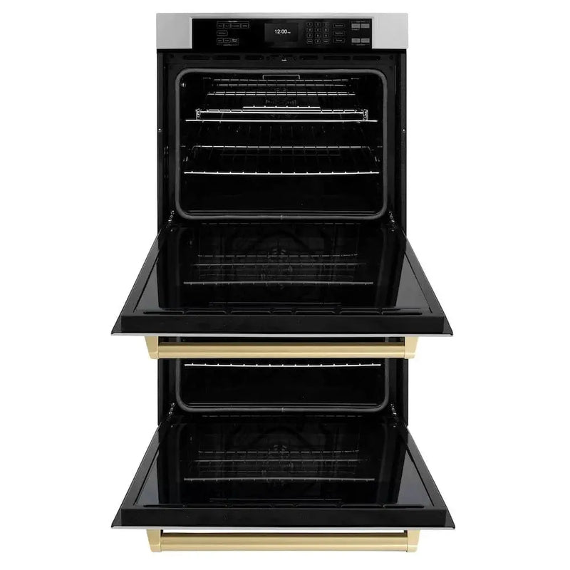 ZLINE 30"Professional True Convection Double Wall Oven, Air Fry, Self Clean, Stainless Steel, Champagne Bronze WADZ-30-CB by Farmhouse Kitchen and Bath