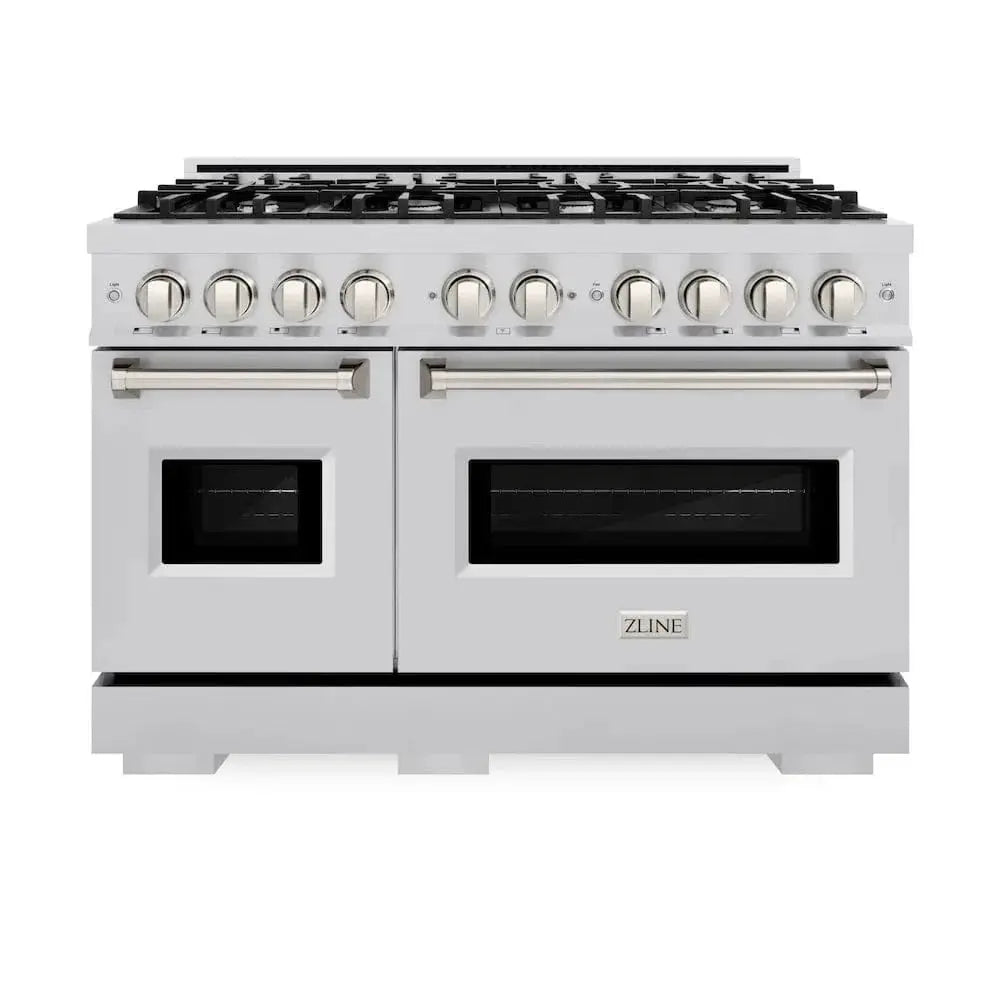 ZLINE 48" Dual Fuel Range, Gas Cooktop, Electric Convection Oven Stainless Steel, CDR48 by Farmhouse Kitchen and Bath