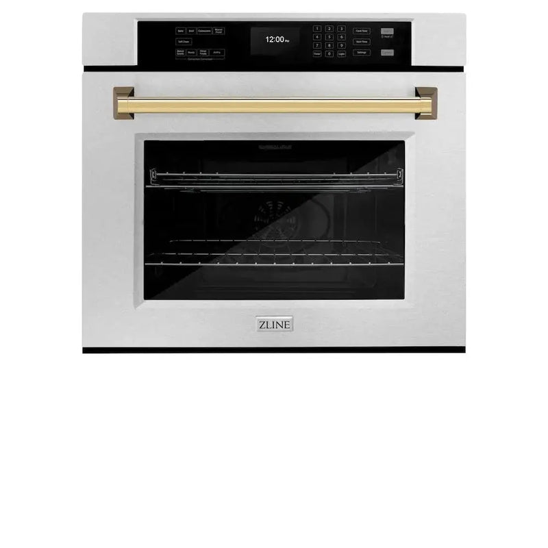 ZLINE 30"Professional True Convection Single Wall Oven, Air Fry, Self Clean, DuraSnow® Gold WASSZ-30-G by Farmhouse Kitchen and Bath