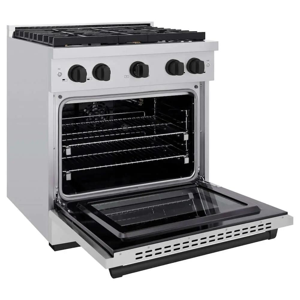 ZLINE 30"Gas Range, Convection Oven Stainless Steel, Matte Black, SGRZ-30-MB by Farmhouse Kitchen and Bath