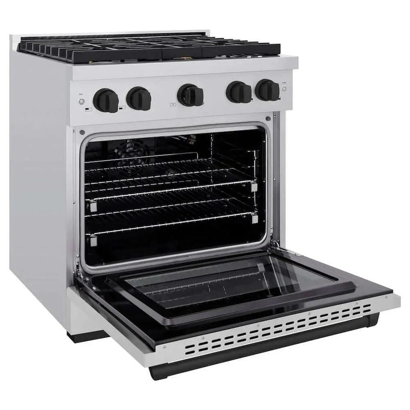 ZLINE 30"Gas Range, Convection Oven Stainless Steel, Matte Black, SGRZ-30-MB by Farmhouse Kitchen and Bath
