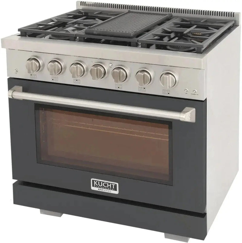 Kucht 36" Freestanding Professional Gas Range KFX3600X-GY by Farmhouse Kitchen and Bath