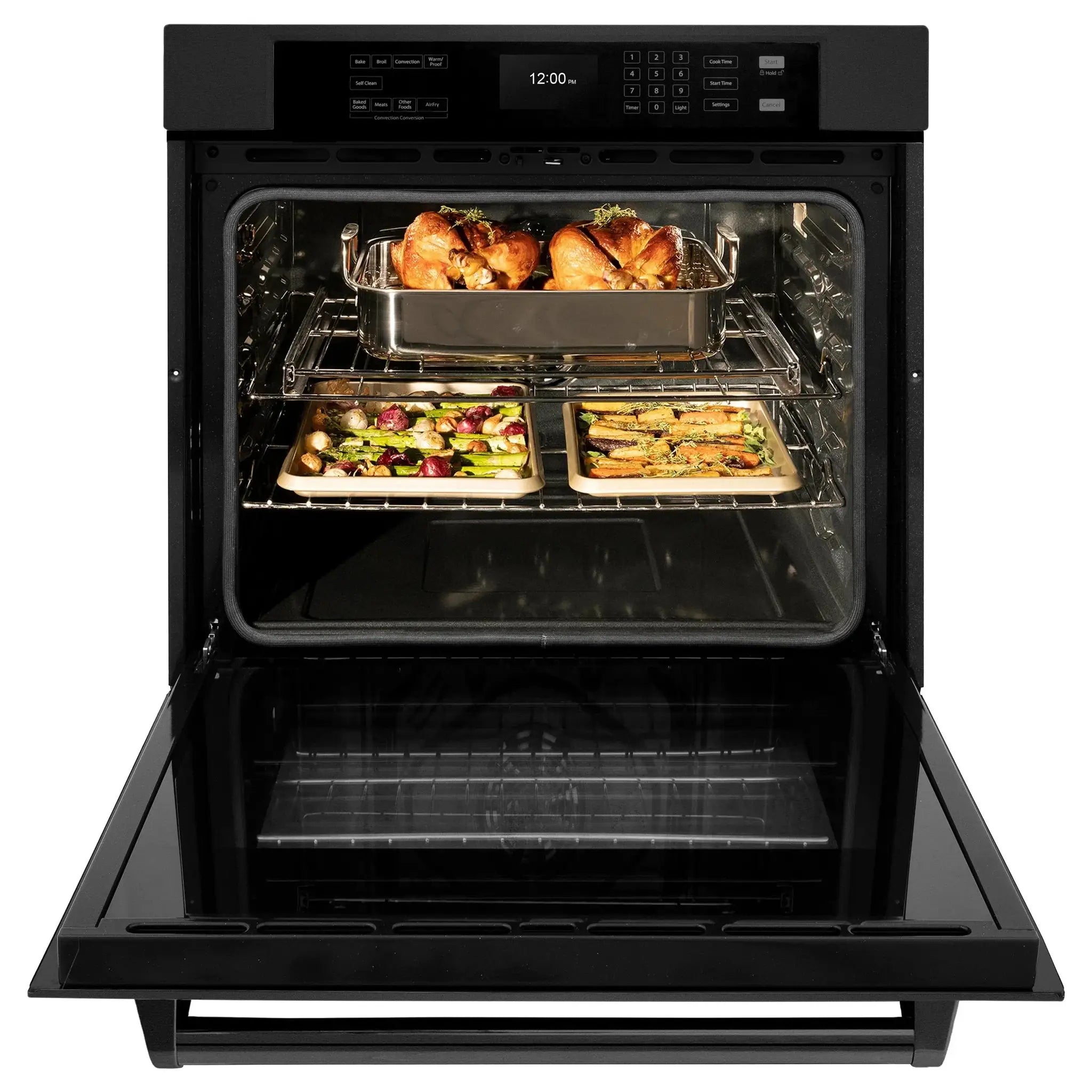 ZLINE 30 "Professional True Convection Single Wall Oven, Air Fry, Self Clean, Black Stainless Steel, WASB-30 by Farmhouse Kitchen and Bath