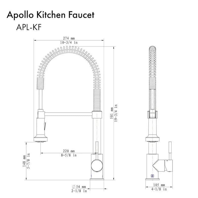 ZLINE Apollo Kitchen Faucet, APL-KF-CB by Farmhouse Kitchen and Bath