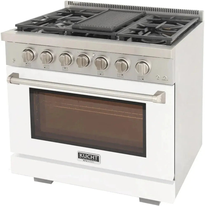 Kucht 36" Freestanding Professional Gas Range KFX3600X-W by Farmhouse Kitchen and Bath