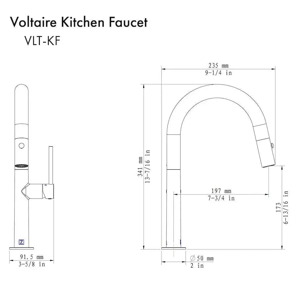 ZLINE Voltaire Kitchen Faucet, Polished Gold, VLT-KF-PG by Farmhouse Kitchen and Bath