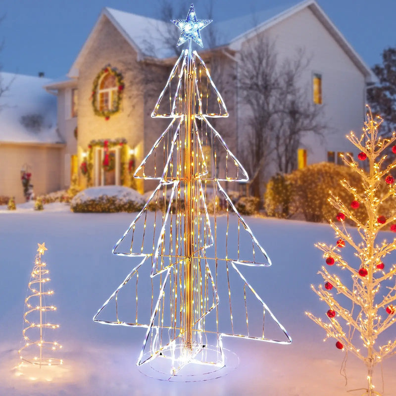 5 Feet Animated Christmas Tree with Warm and Cold LED Lights by DirectDeals