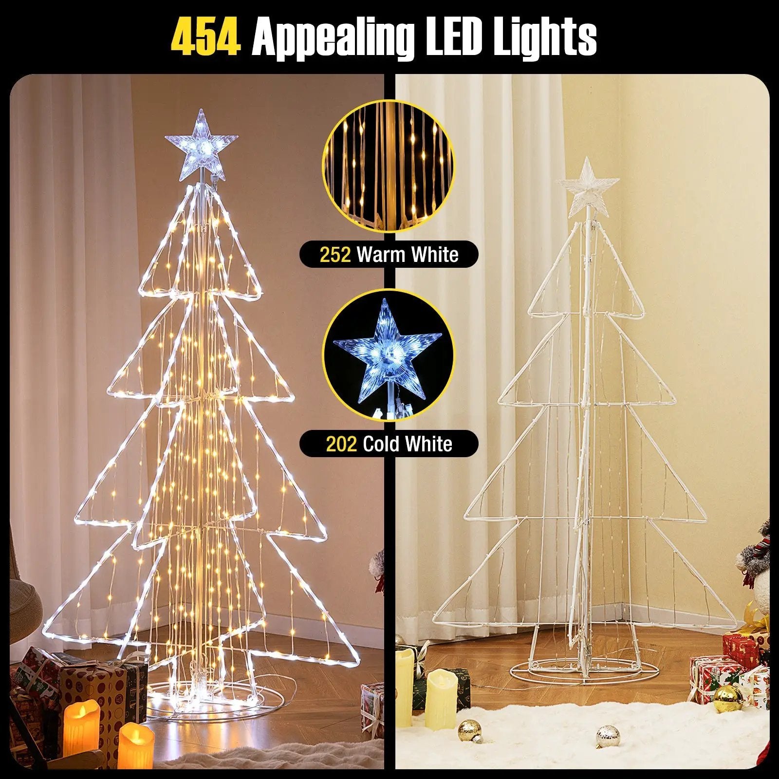 5 Feet Animated Christmas Tree with Warm and Cold LED Lights by DirectDeals