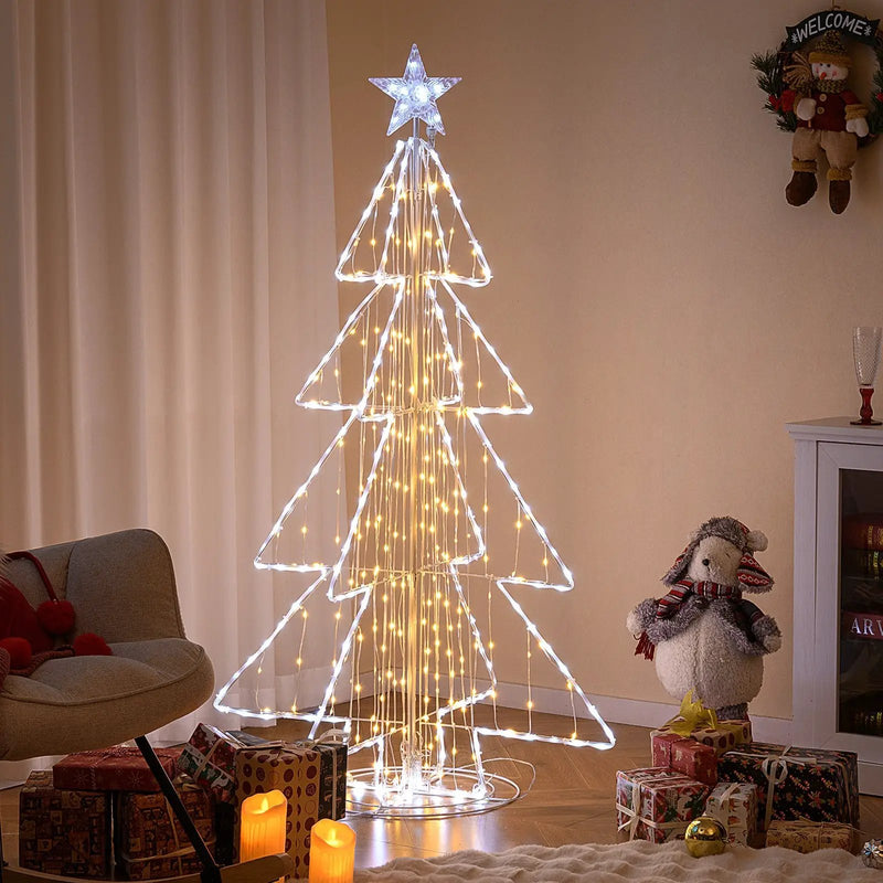 5 Feet Animated Christmas Tree with Warm and Cold LED Lights by DirectDeals