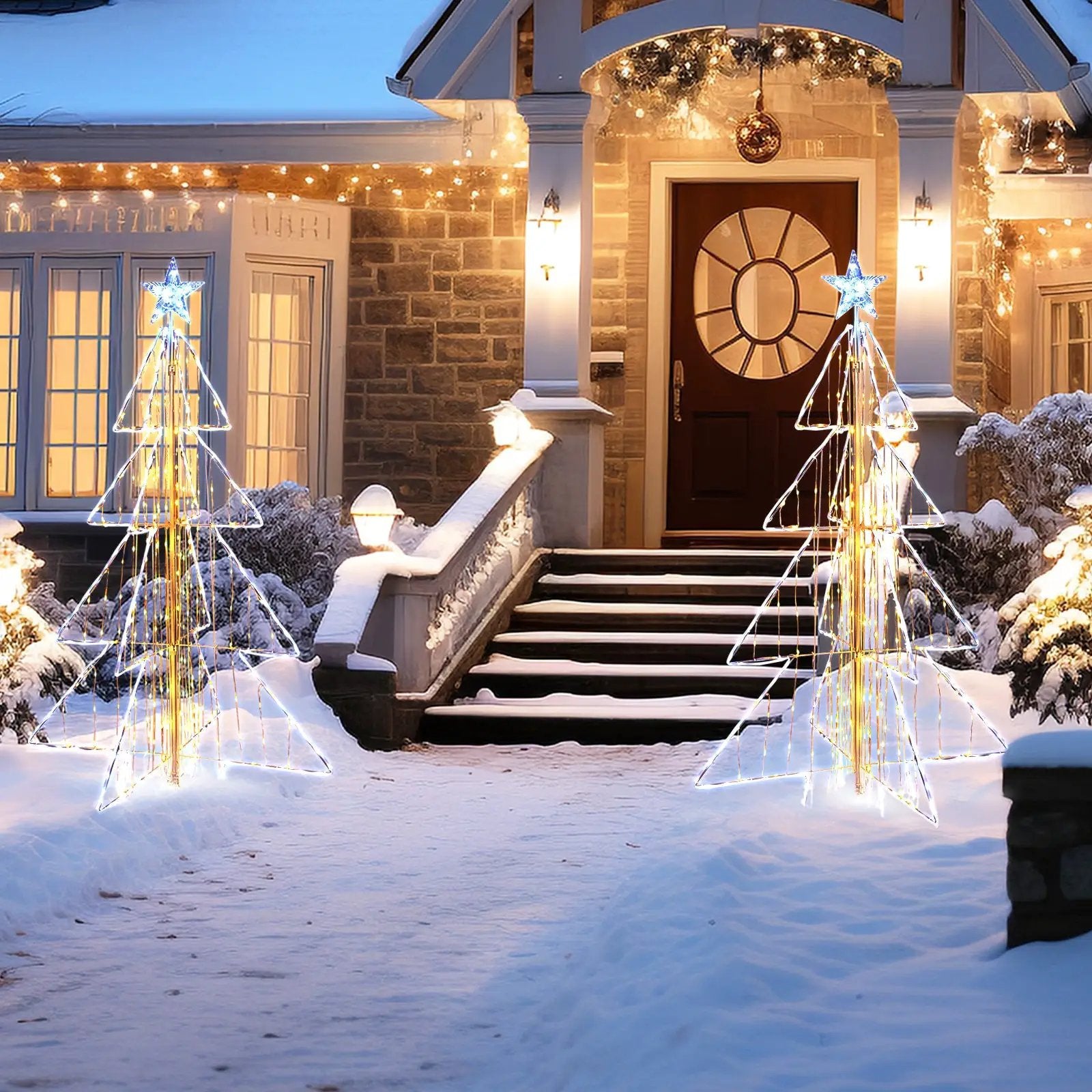 5 Feet Animated Christmas Tree with Warm and Cold LED Lights by DirectDeals