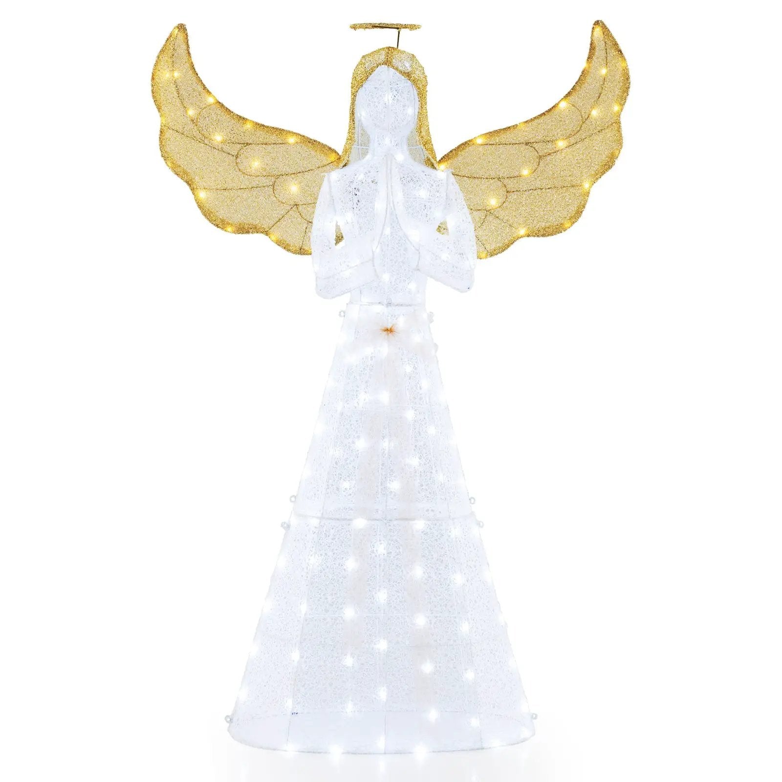 5 ft Festive Pre-Lit Angel with Halo and 150 LED Lights by DirectDeals