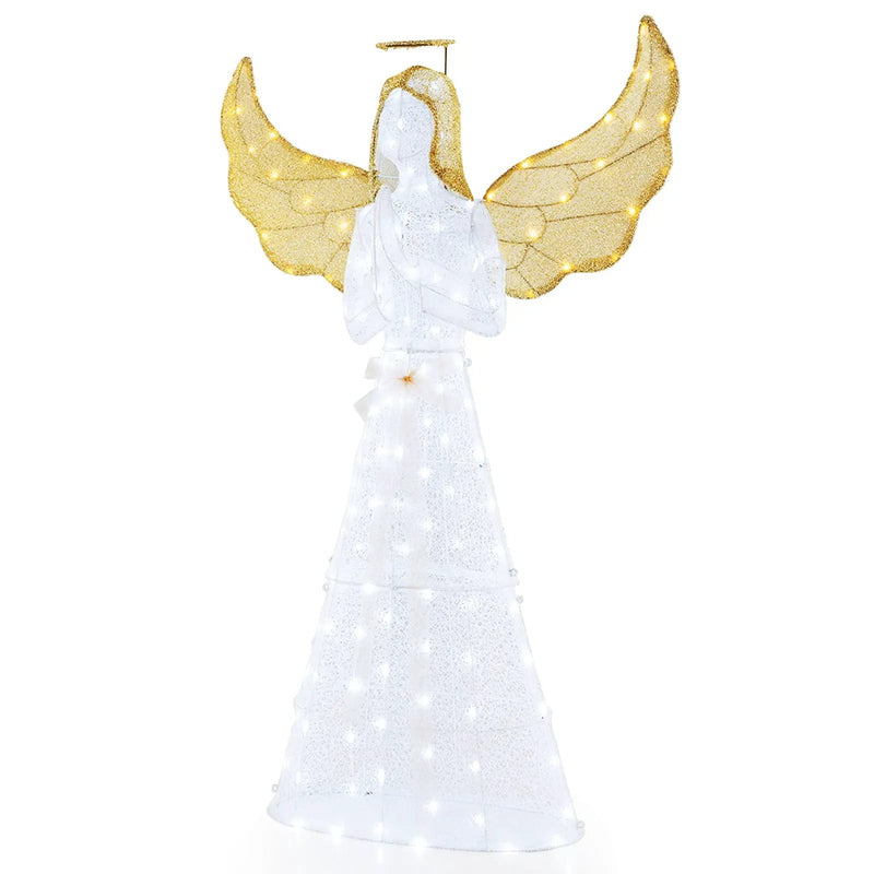 5 ft Festive Pre-Lit Angel with Halo and 150 LED Lights by DirectDeals