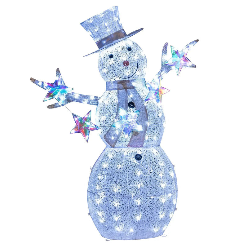 5 ft Pre-Lit Christmas Snowman with Stars by DirectDeals