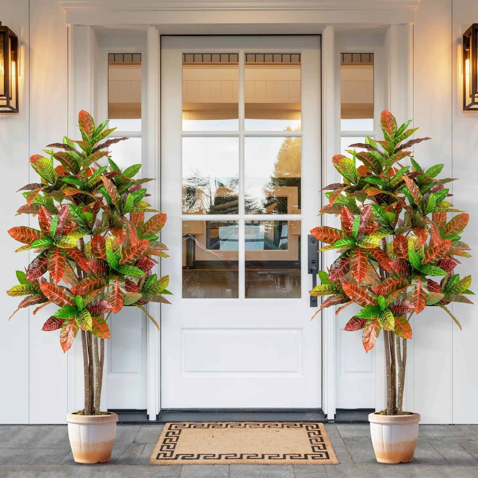 5 FT Tall Artificial Croton Plant with Gradient Leaves and Nursery Pot by DirectDeals