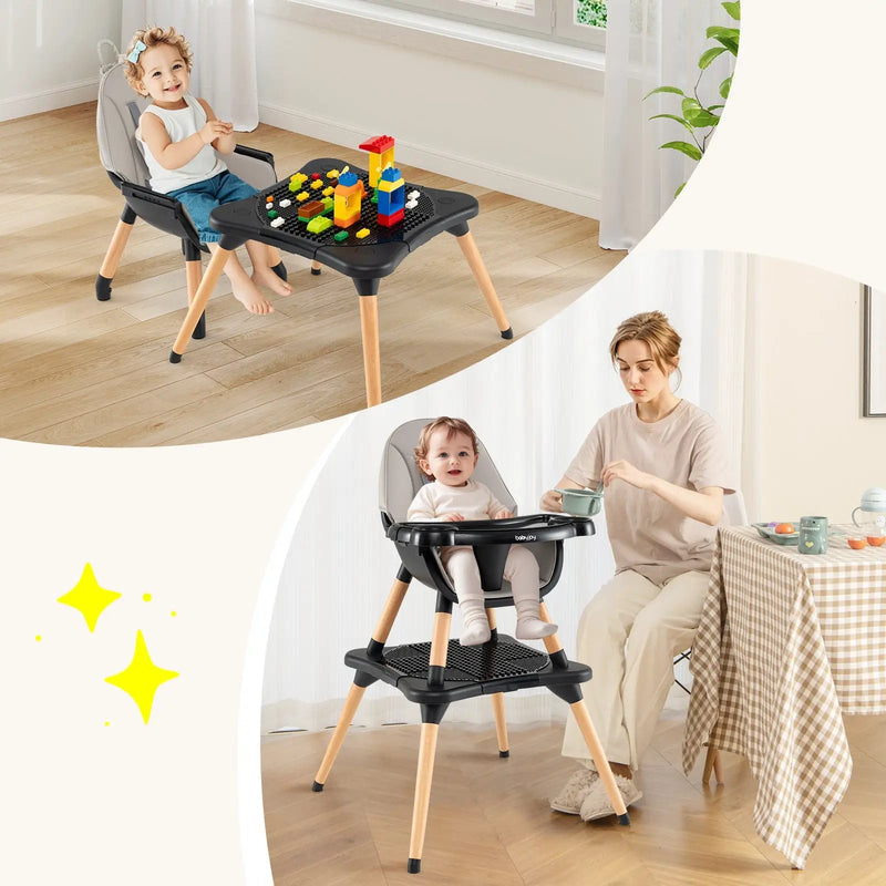 5-in-1 Baby Wooden Convertible High Chair by DirectDeals