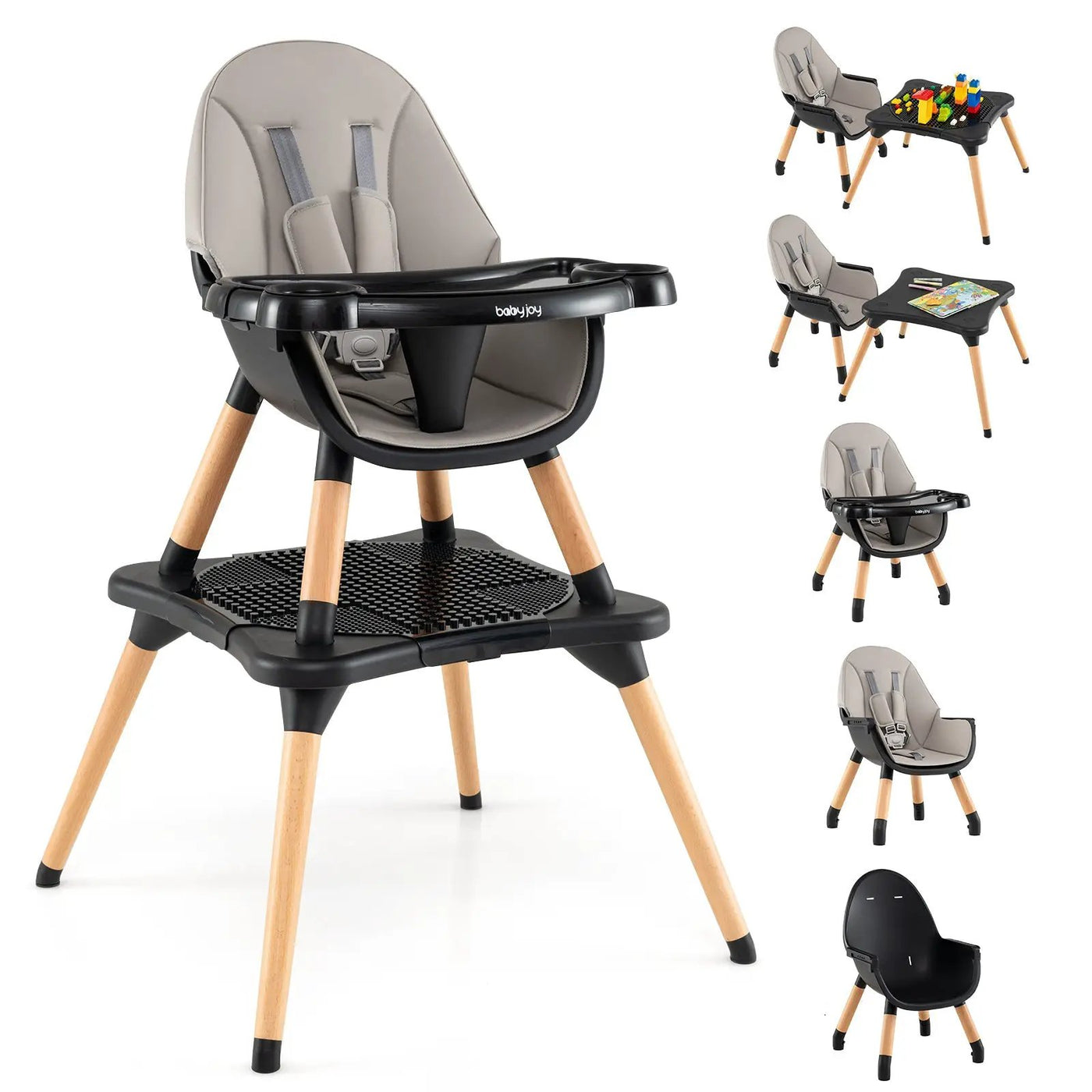 5-in-1 Baby Wooden Convertible High Chair by DirectDeals